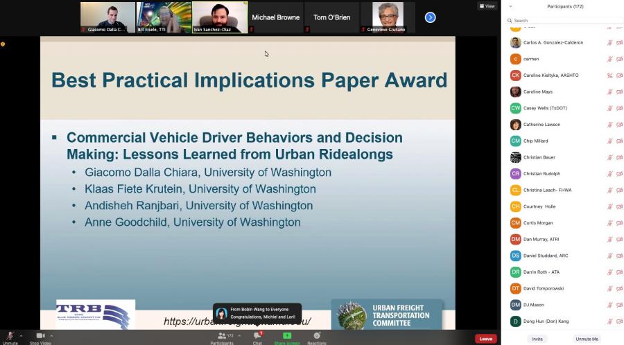 UFL Paper Awarded “Best Practical Implications” at TRB