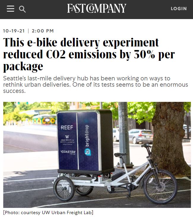 This E-Bike Delivery Experiment Reduced CO2 Emissions by 30% Per Package