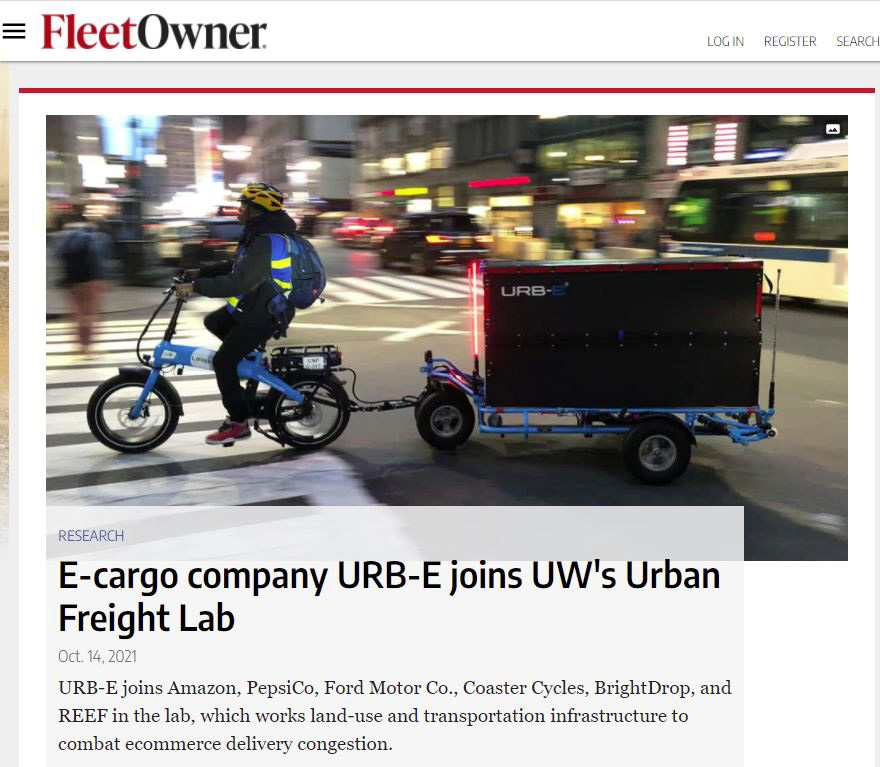 E-cargo Company URB-E Joins UW’s Urban Freight Lab