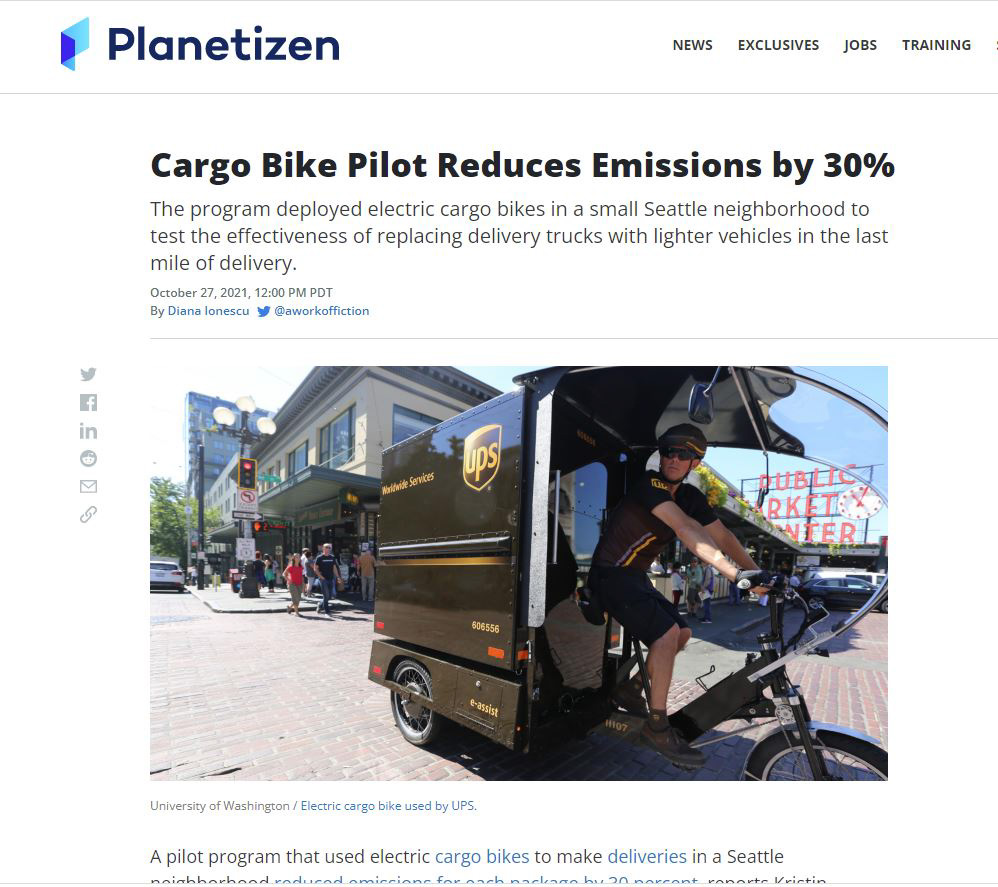 Cargo Bike Pilot Reduces Emissions by 30%