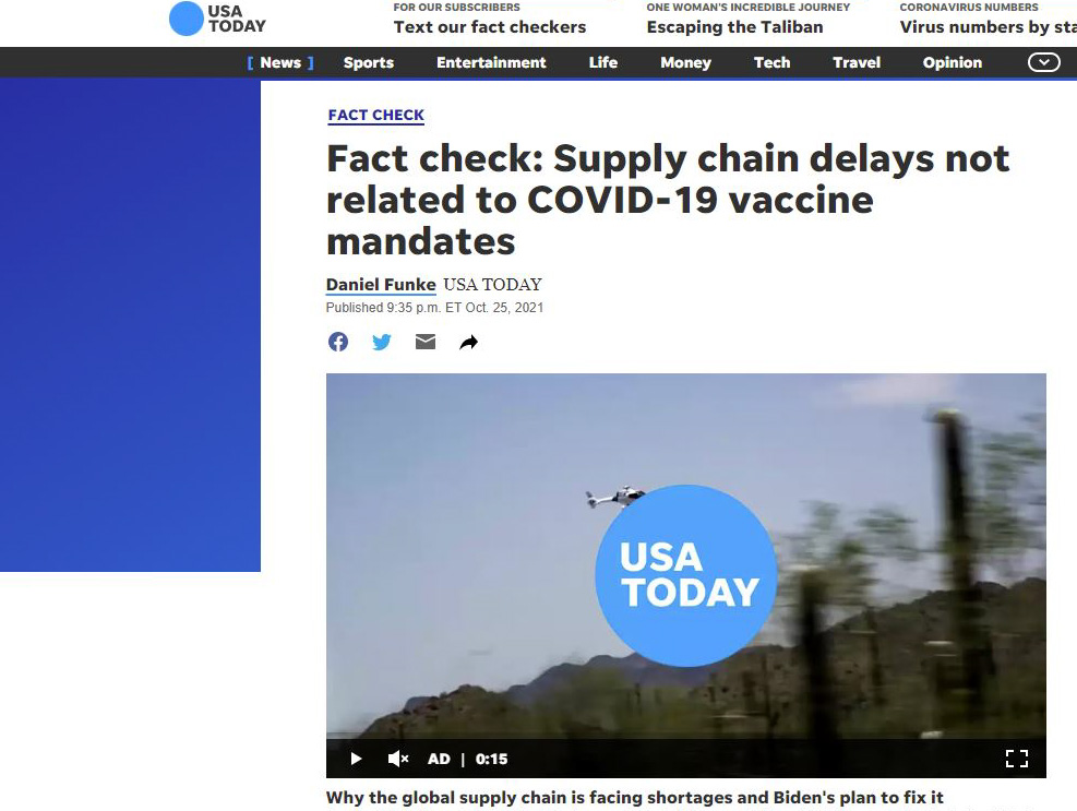 Fact Check: Supply Chain Delays Not Related to COVID-19 Vaccine Mandates